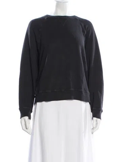 Pre-owned The Great Crew Neck Long Sleeve Sweatshirt In Black