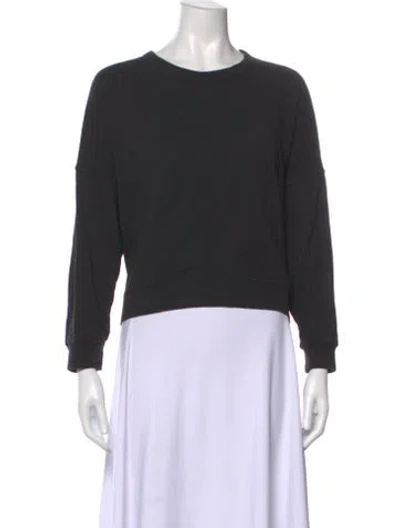 Pre-owned The Great Crew Neck Long Sleeve Sweatshirt In Black