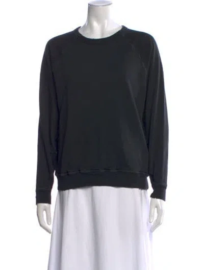 Pre-owned The Great Crew Neck Long Sleeve Sweatshirt In Black