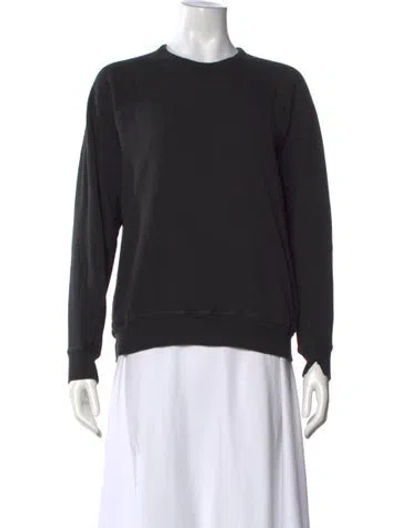 Pre-owned The Great Crew Neck Long Sleeve Sweatshirt In Black