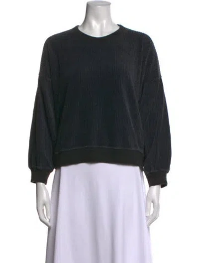 Pre-owned The Great Crew Neck Long Sleeve Sweatshirt In Black