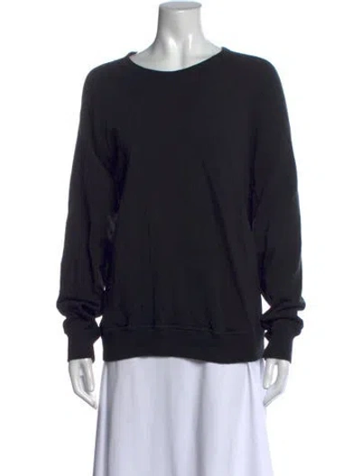 Pre-owned The Great Crew Neck Long Sleeve Sweatshirt In Black
