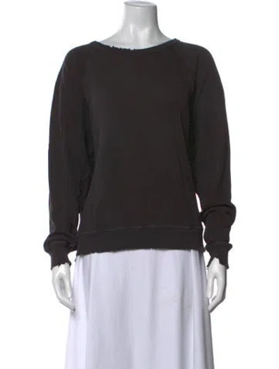 Pre-owned The Great Crew Neck Long Sleeve Sweatshirt In Black