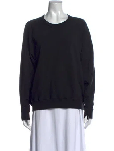 Pre-owned The Great Crew Neck Long Sleeve Sweatshirt In Black