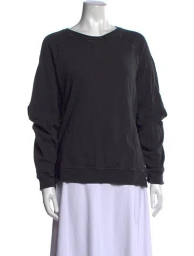 Pre-owned The Great Crew Neck Long Sleeve Sweatshirt In Black