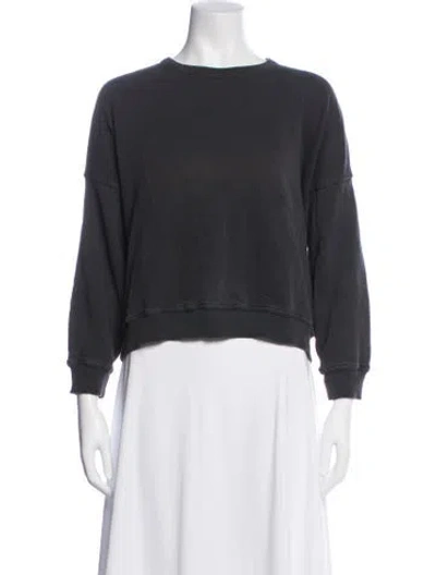Pre-owned The Great Crew Neck Long Sleeve Sweatshirt In Black