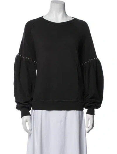 Pre-owned The Great Crew Neck Long Sleeve Sweatshirt In Black