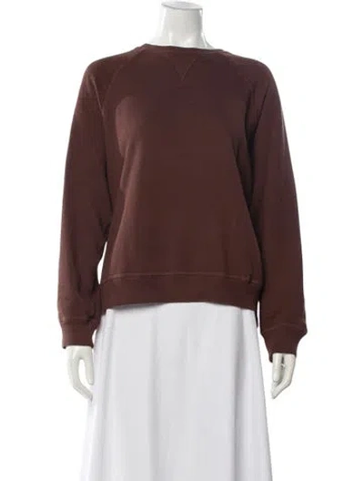 Pre-owned The Great Crew Neck Long Sleeve Sweatshirt In Brown
