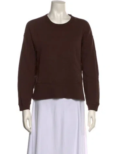 Pre-owned The Great Crew Neck Long Sleeve Sweatshirt In Brown