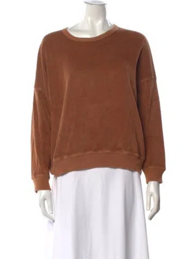 Pre-owned The Great Crew Neck Long Sleeve Sweatshirt In Brown
