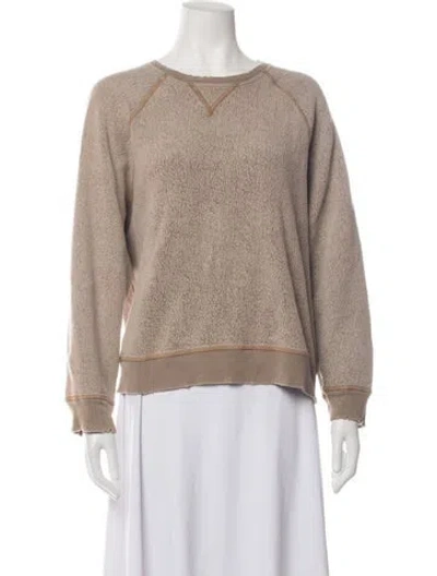 Pre-owned The Great Crew Neck Long Sleeve Sweatshirt In Brown