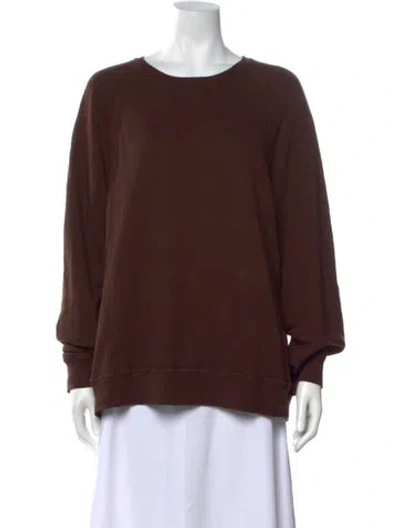 Pre-owned The Great Crew Neck Long Sleeve Sweatshirt In Brown