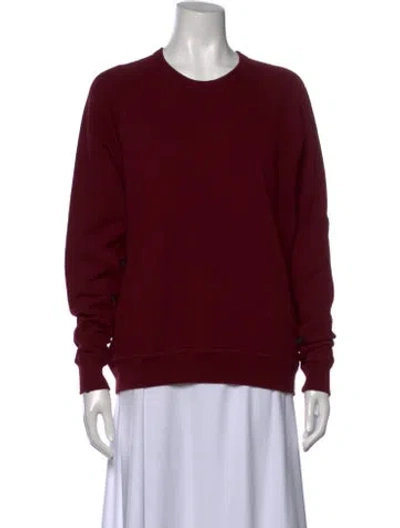 Pre-owned The Great Crew Neck Long Sleeve Sweatshirt In Burgundy