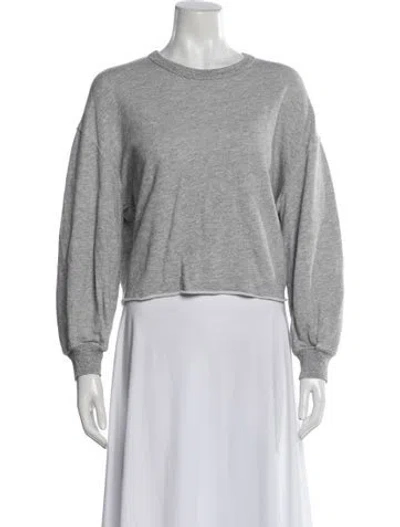 Pre-owned The Great Crew Neck Long Sleeve Sweatshirt In Gray