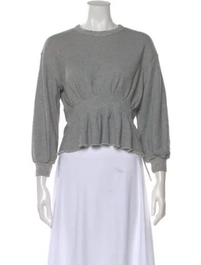 Pre-owned The Great Crew Neck Long Sleeve Sweatshirt In Gray