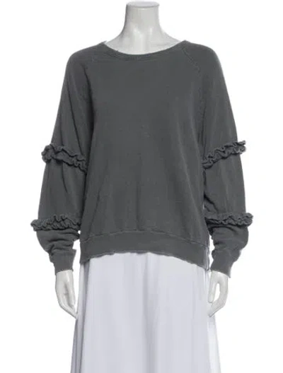Pre-owned The Great Crew Neck Long Sleeve Sweatshirt In Gray