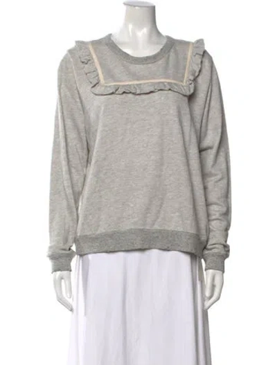 Pre-owned The Great Crew Neck Long Sleeve Sweatshirt In Gray