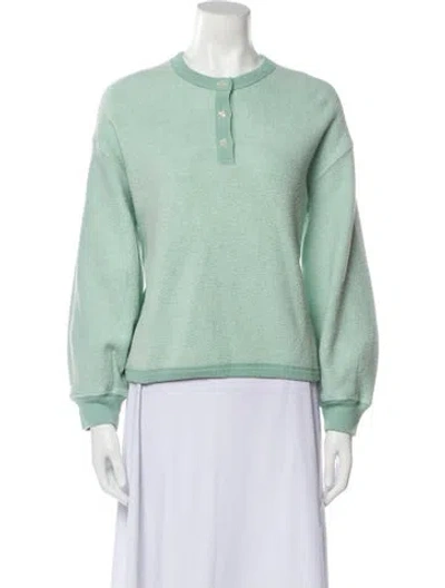 Pre-owned The Great Crew Neck Long Sleeve Sweatshirt In Green