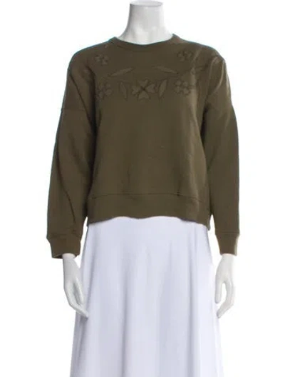 Pre-owned The Great Crew Neck Long Sleeve Sweatshirt In Green