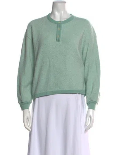 Pre-owned The Great Crew Neck Long Sleeve Sweatshirt In Green
