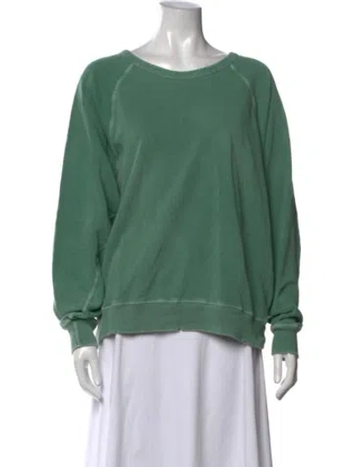 Pre-owned The Great Crew Neck Long Sleeve Sweatshirt In Green