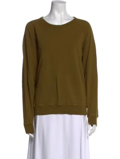 Pre-owned The Great Crew Neck Long Sleeve Sweatshirt In Green