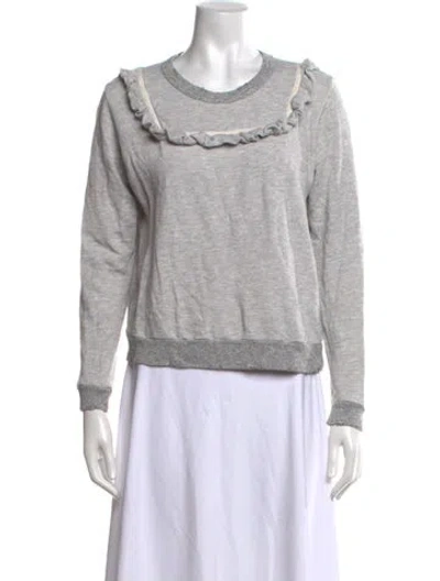 Pre-owned The Great Crew Neck Long Sleeve Sweatshirt In Grey