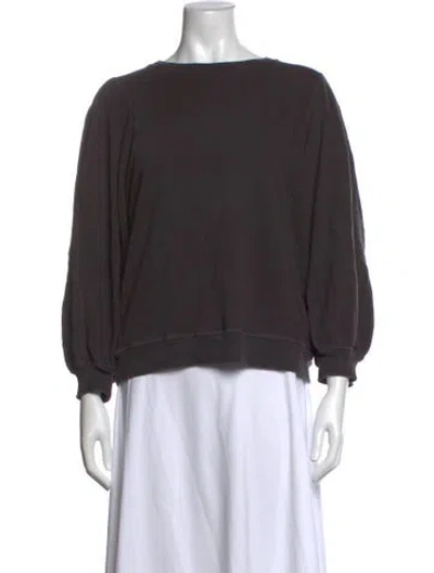 Pre-owned The Great Crew Neck Long Sleeve Sweatshirt In Grey