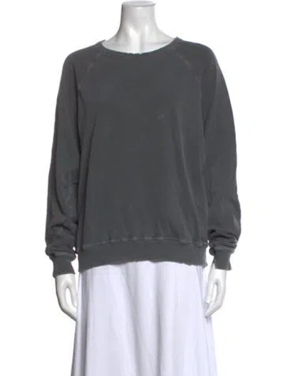 Pre-owned The Great Crew Neck Long Sleeve Sweatshirt In Grey