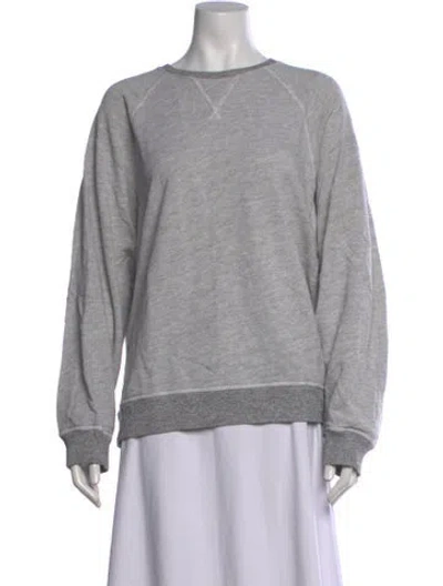 Pre-owned The Great Crew Neck Long Sleeve Sweatshirt In Grey