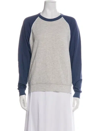 Pre-owned The Great Crew Neck Long Sleeve Sweatshirt In Grey