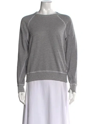 Pre-owned The Great Crew Neck Long Sleeve Sweatshirt In Grey