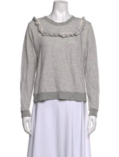 Pre-owned The Great Crew Neck Long Sleeve Sweatshirt In Grey