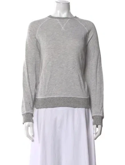 Pre-owned The Great Crew Neck Long Sleeve Sweatshirt In Grey