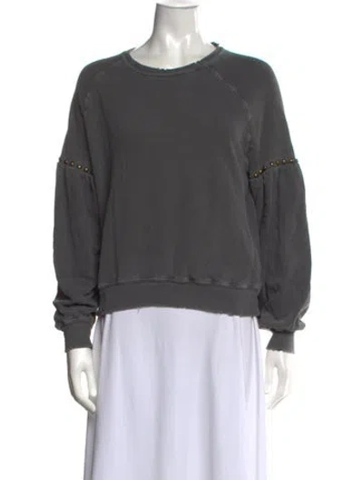 Pre-owned The Great Crew Neck Long Sleeve Sweatshirt In Grey