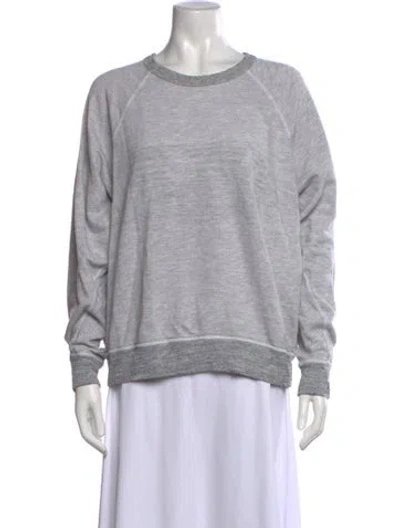 Pre-owned The Great Crew Neck Long Sleeve Sweatshirt In Grey
