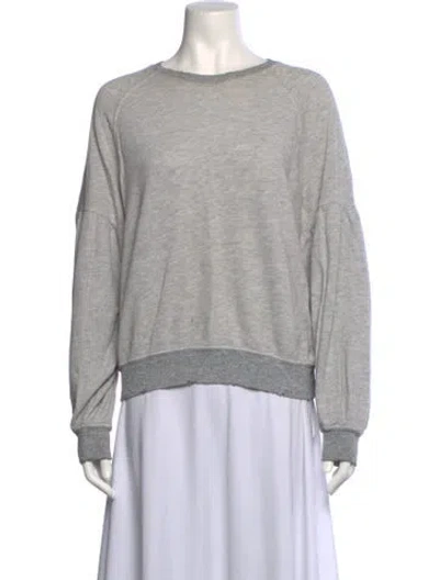 Pre-owned The Great Crew Neck Long Sleeve Sweatshirt In Grey