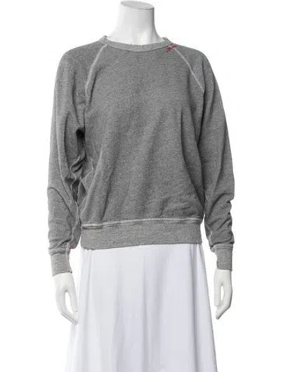 Pre-owned The Great Crew Neck Long Sleeve Sweatshirt In Grey
