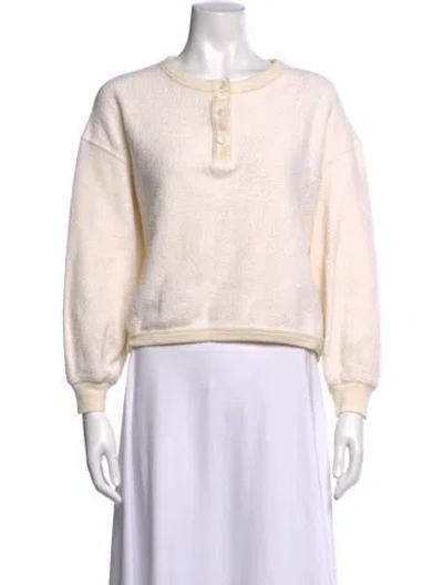 Pre-owned The Great Crew Neck Long Sleeve Sweatshirt In Neutral