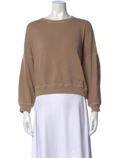 Pre-owned The Great Crew Neck Long Sleeve Sweatshirt In Neutrals