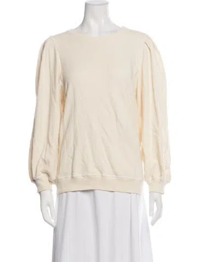Pre-owned The Great Crew Neck Long Sleeve Sweatshirt In Neutrals/yellow