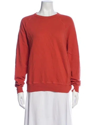 Pre-owned The Great Crew Neck Long Sleeve Sweatshirt In Orange