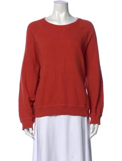 Pre-owned The Great Crew Neck Long Sleeve Sweatshirt In Orange