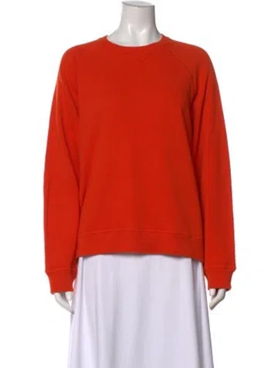 Pre-owned The Great Crew Neck Long Sleeve Sweatshirt In Orange