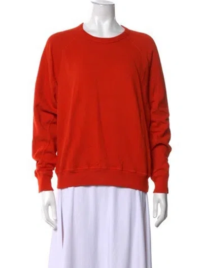 Pre-owned The Great Crew Neck Long Sleeve Sweatshirt In Orange