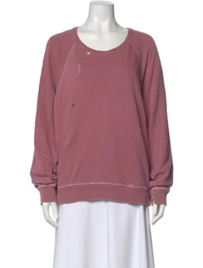 Pre-owned The Great Crew Neck Long Sleeve Sweatshirt In Pink