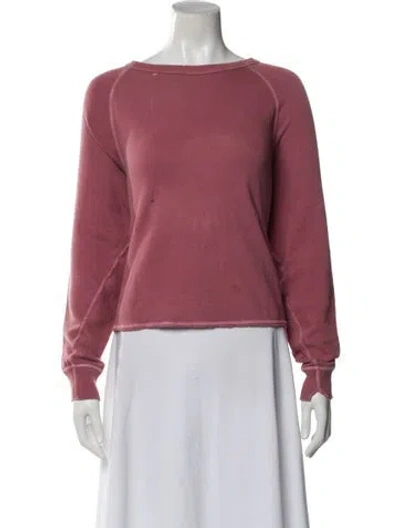 Pre-owned The Great Crew Neck Long Sleeve Sweatshirt In Pink