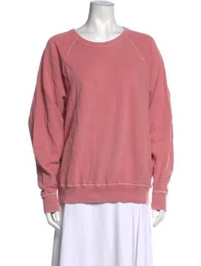 Pre-owned The Great Crew Neck Long Sleeve Sweatshirt In Pink