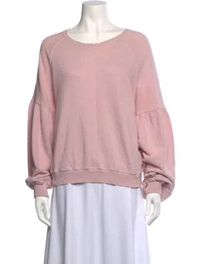 Pre-owned The Great Crew Neck Long Sleeve Sweatshirt In Pink
