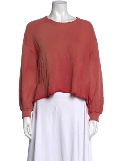 Pre-owned The Great Crew Neck Long Sleeve Sweatshirt In Red